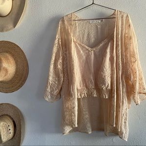 Bishop and Young smock waist tank and kimono🤍